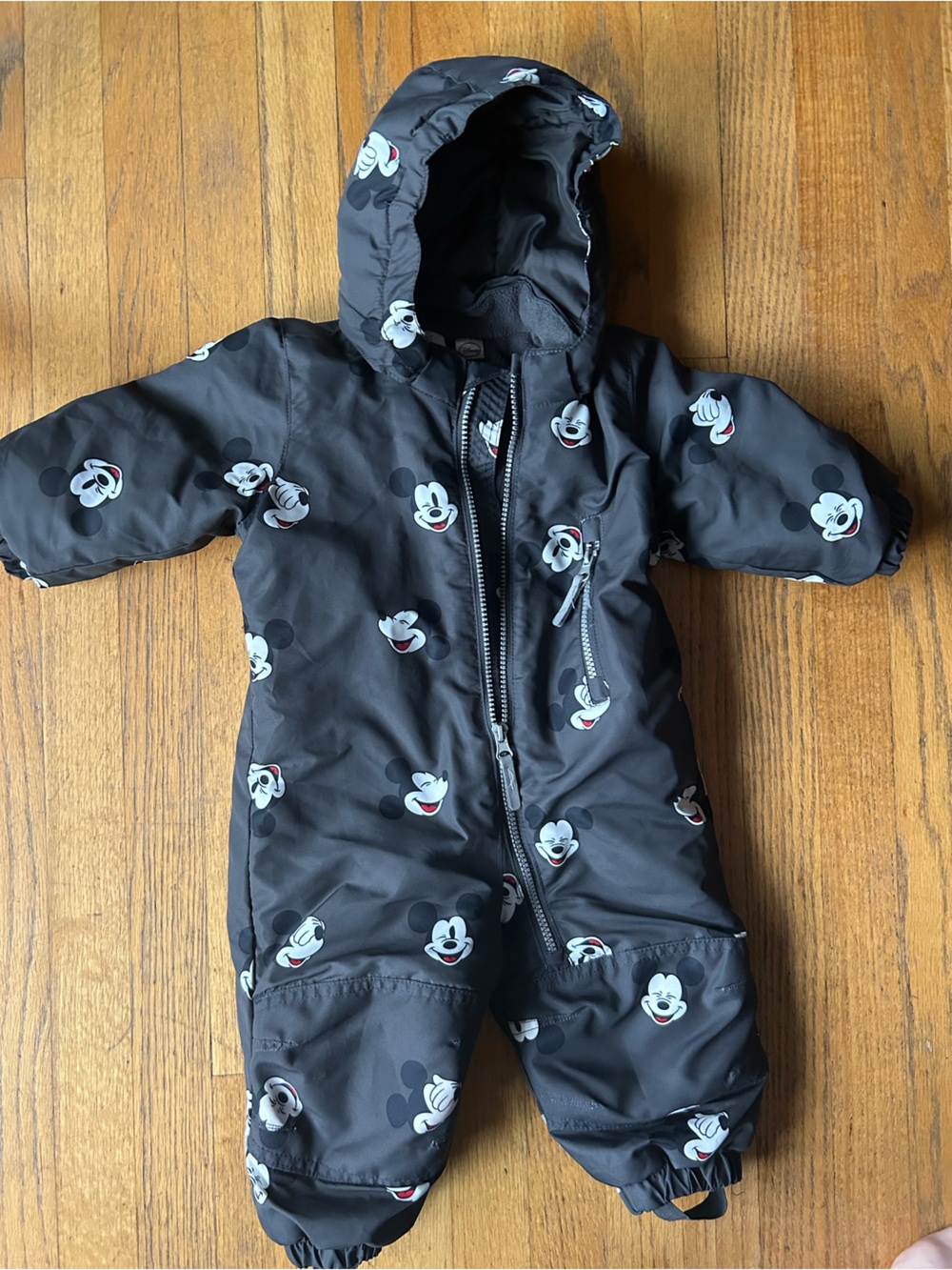 Disney Black Mickey Mouse Toddler One-Piece Snowsuit